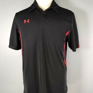 Under Armour Protect This House Loose Men's Polo HeatGear M Medium Black Red